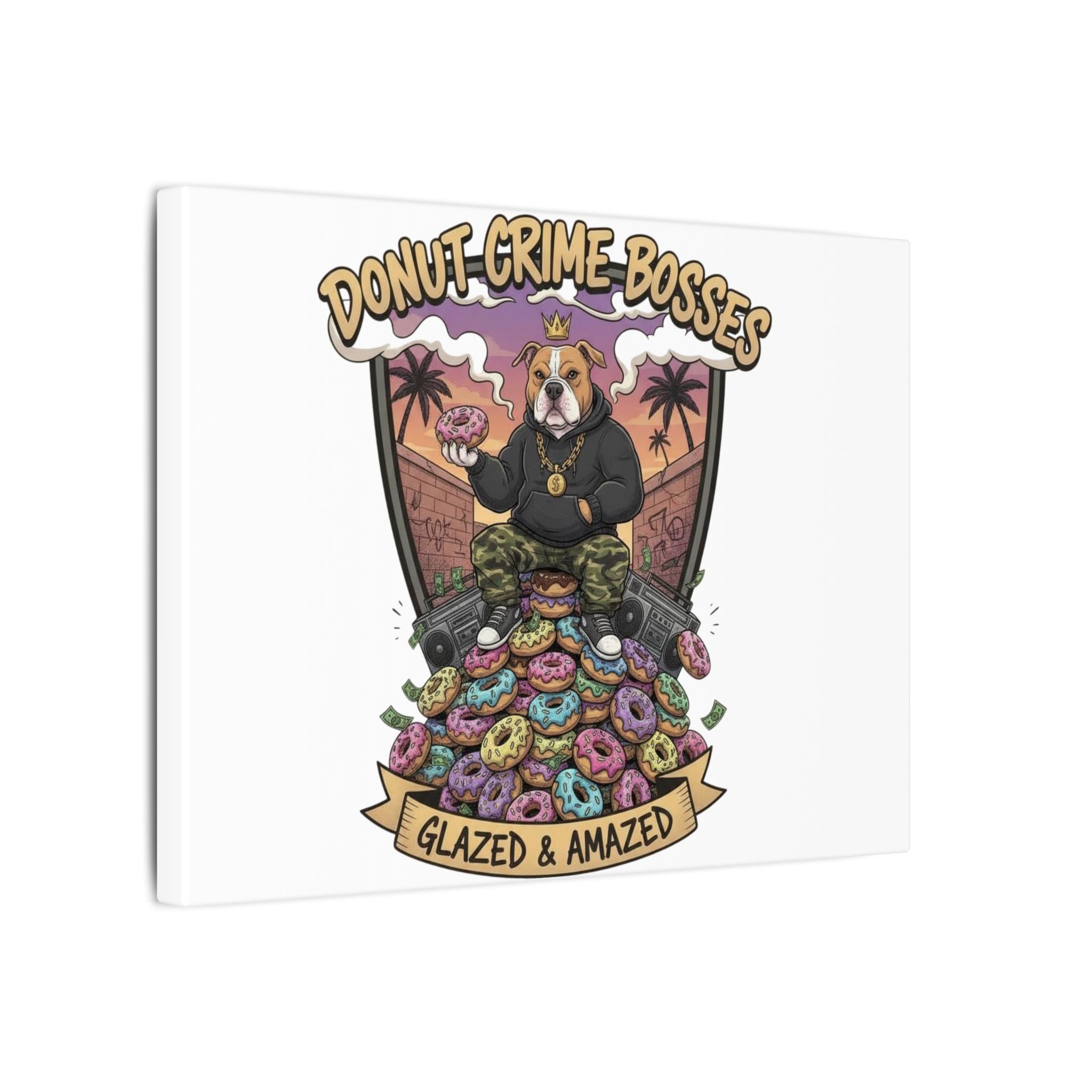 Donut Crime Bosses Canvas Wall Art - Glazed & Amazed