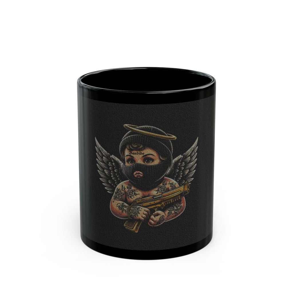 Tattooed Angel Black Mug - Unique 11oz & 15oz Coffee Cup
