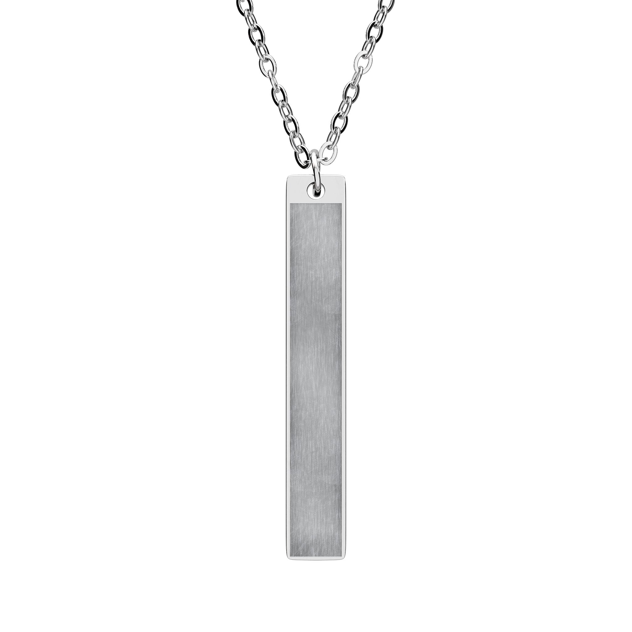 Engravable Vertical Bar Necklace – Personalized Silver Pendant