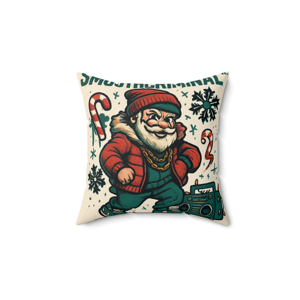 Christmas Gnome – Hip Santa with Boombox Holiday Decor Kissen