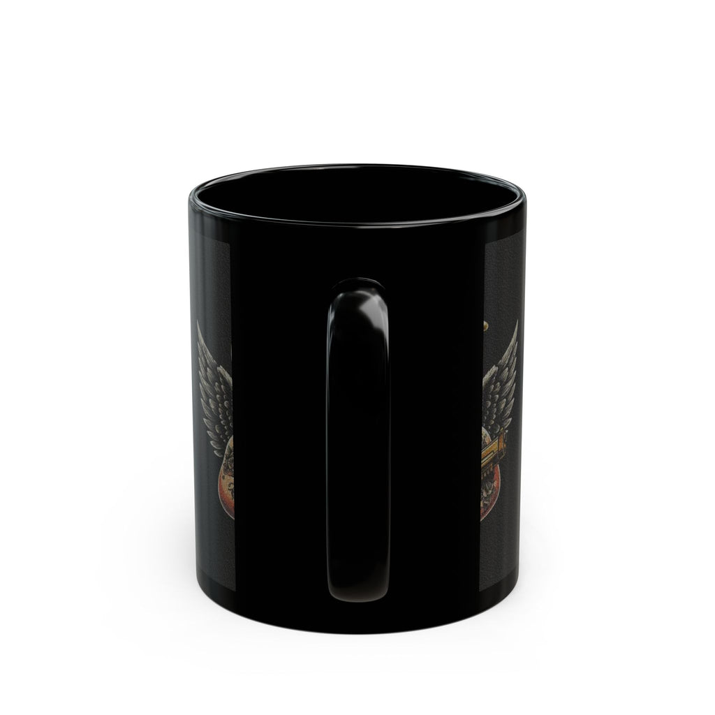 Tattooed Angel Black Mug - Unique 11oz & 15oz Coffee Cup