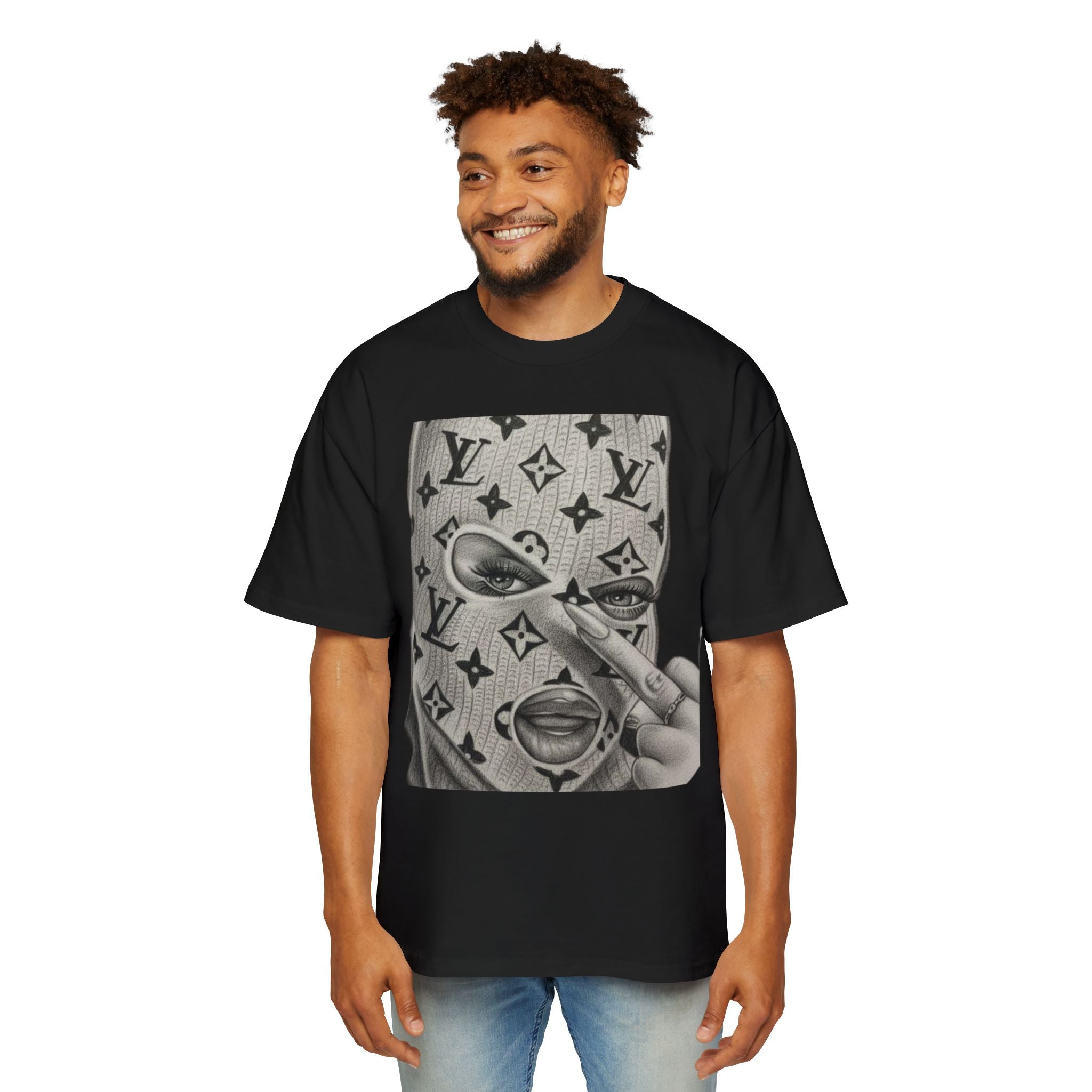 Stylish Men's Heavy Oversized Tee with Bold Graphic Design