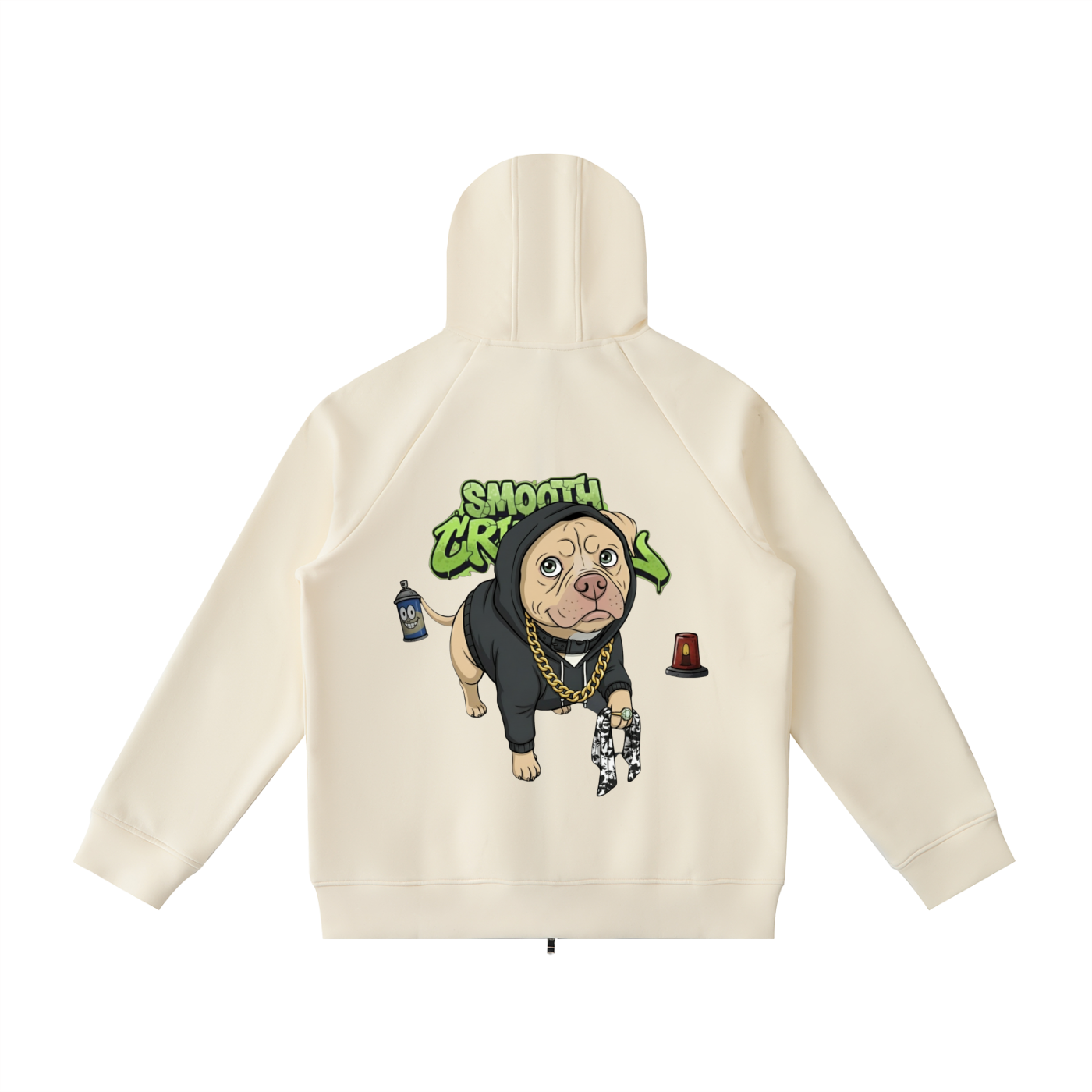 Heavyweight Raglan Sleeve Zip Hoodie