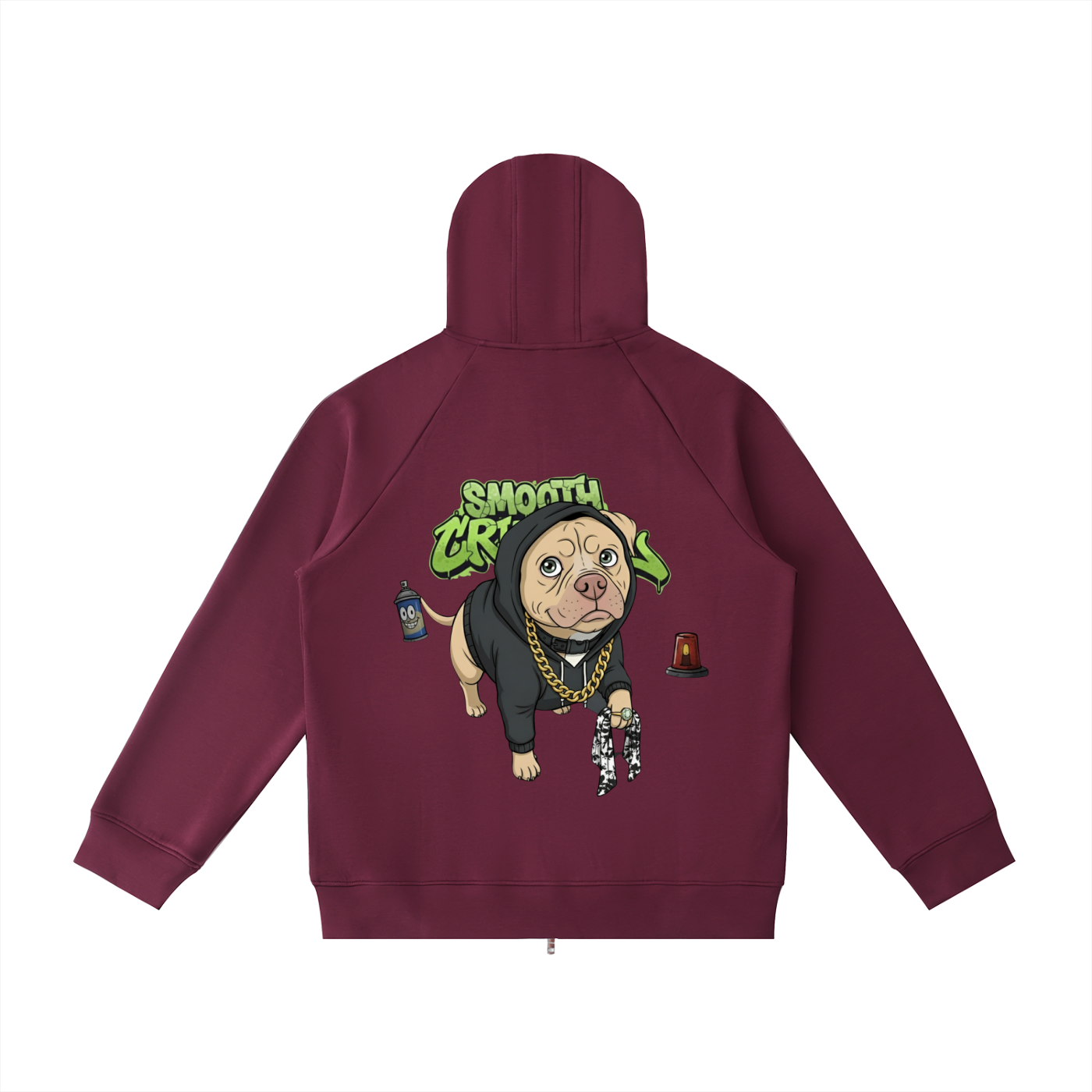 Heavyweight Raglan Sleeve Zip Hoodie